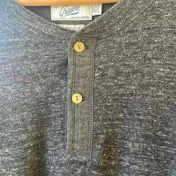Grayers Clothiers Heathered Henley Size XXL - Picture 3 of 8